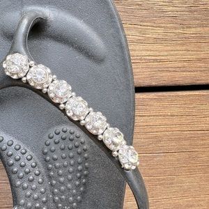 OKA b. Rhinestone Resort-Wear Flip Flops